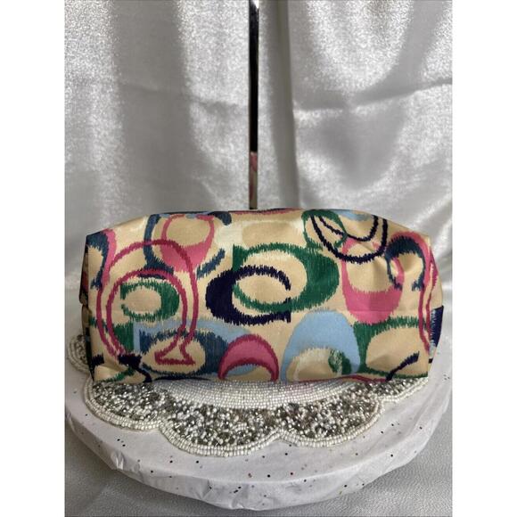 Coach Ikat Print Vinyl Handbag 10” X 8” X 4” - Picture 8 of 9
